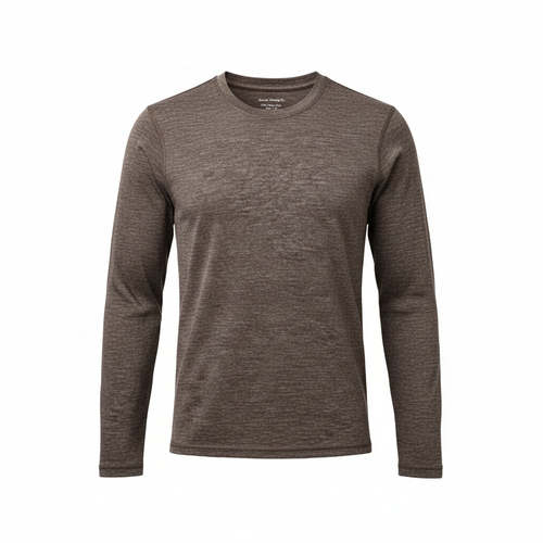 Brown long-sleeve shirt on a white background